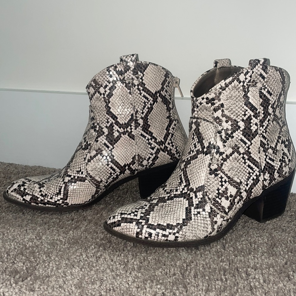 Faux Snakeskin Boots